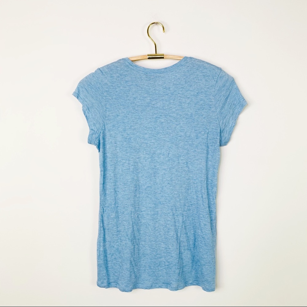 Vince essential heather blue Pima cotton Tee shirt - Picture 6 of 6